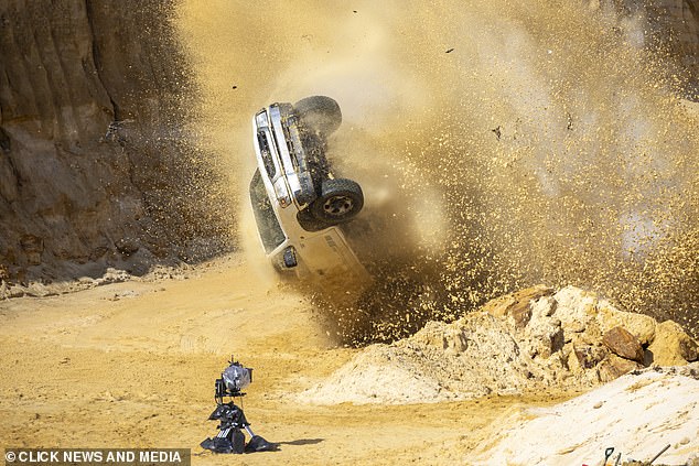 In one sequence, we saw bullets being fired before the stunt team made one vehicle flip onto its roof