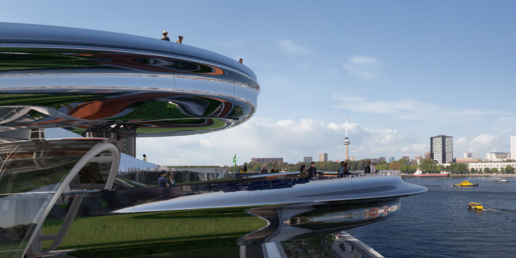 MAD Architects' metal tornado takes shape above the Museum of Migration in Rotterdam - Image 8 of 11