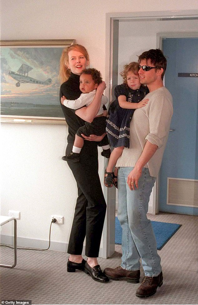 Little is known about Nicole Kidman's relationship with her adopted children Bella and Connor (pictured with then-husband Tom Cruise in Sydney in 1996)